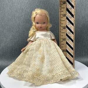 Vintage 1950s Nancy Ann Storybook Doll 5.5 Inch Hand Painted Eyes & Lips